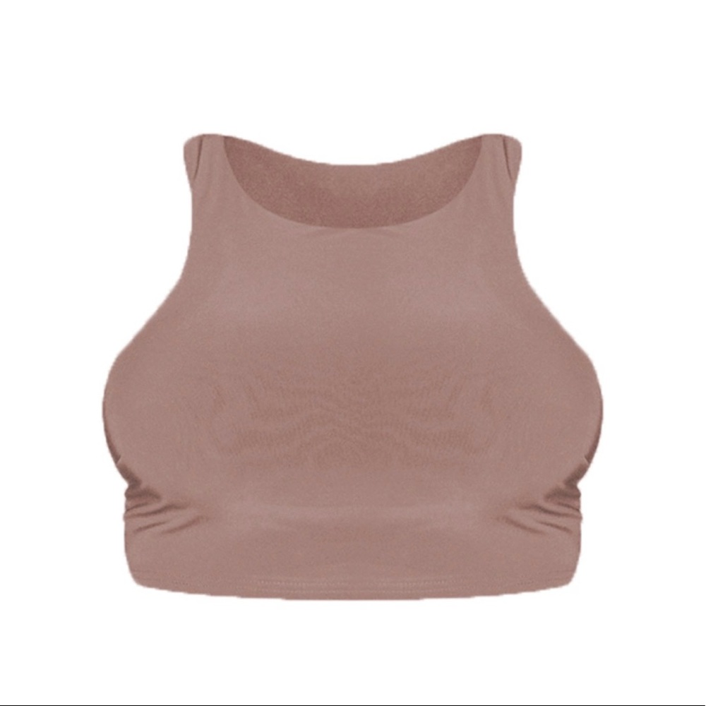 Nude racer back crop top
